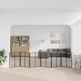  Vrata za pse 6 pcs Crna 80 x 100 cm Cinkani čelik | shoptok.hr