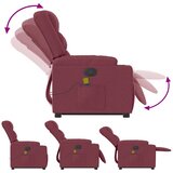  Masažni naslonjač na podizanje od tkanine crvena boja vina | shoptok.hr