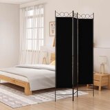 Sobna pregrada s 3 panela crna 120 x 200 cm od tkanine | shoptok.hr
