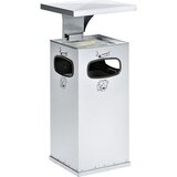 VAR Zbiralnik odpadkov s pepelnikom, prostornina 38 l, ŠxVxG 395 x 910 x 395 mm, nerjavno jeklo | Shoptok.si