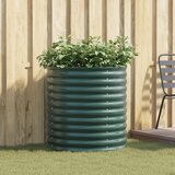 vidaXL Vrtna dvignjena greda Zelena Cinkano jeklo 80 x 80 x 81 cm | Shoptok.si
