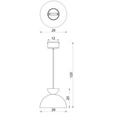  Luster na sajli NEVIS 1xE27/15W/230V prečnik 29 cm bordo | Eponuda.com