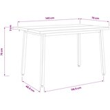  140 x 70 x 75 cm Čvrsto drvo akacije Bijela Pravokutni | shoptok.hr