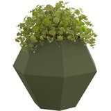 vidaXL Cvetlično korito Oljčno zelena 100 x 100 x 80 cm Jeklo | Shoptok.si