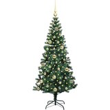 vidaXL Umjetna preddekorirana božićna jelka Zelena 150cm PVC in kovina | Shoptok.si
