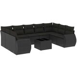 vidaXL 10-dijelni set vrtnih sofa s jastucima crni od poliratana | shoptok.hr