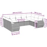 9-dijelni set vrtnih sofa od poliratana s jastucima svjetlosivi | shoptok.hr