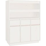 Maison Chic Visoka omara - Komoda - Predalnik bela 89x40x116,5 cm trdna borovina, (21719808) | Shoptok.si