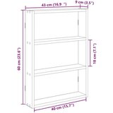 vidaXL Zidna polica Artisan hrast 43x9x60 cm izrađeno drvo | shoptok.hr