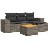 Maison Chic Seti vrtnega pohištva - Vrtna garnitura - Vrtni pohištvo set 5-delna z blazinami siv poli ratan, (21814168) | Shoptok.si