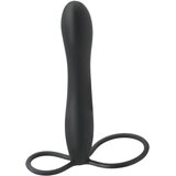 Pipedream Fetish Double Trouble - prsten za testise i penis s analnim dildom (crni) | shoptok.hr