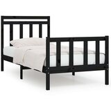  Posteljni okvir črn iz trdne borovine 100x200 cm, (20648072) | Shoptok.si