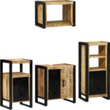 vidaXL Komplet pohištva za kopalnico 4 pcs Rjava Masiven les manga | Shoptok.si