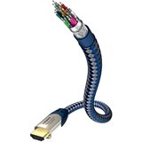 Inakustik HDMI kabel HDMI-A vtič, HDMI-A vtič 5 m srebrno-modra 0042305 avdio povratni kanal, pozlačeni konektorji, obložen, Ultra HD (4k) HDMI HDMI k, (20410575) | Shoptok.si