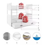 BMS Rico pograd za 3 osebe 200x90 cm, BELA barva | Shoptok.si