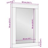  Kopalniško Ogledalo 50x70x3 cm Trden Les Akacije | Shoptok.si