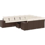  11-dijelni set vrtnih sofa od poliratana s jastucima smeđi | shoptok.hr