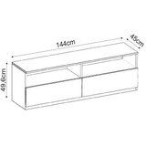 Hanah home TV polica Centra White Natural
