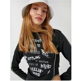 Koton Long Sleeve T-Shirt Gothic Printed Asymmetrical Cut Stand Up Collar | shoptok.hr