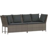 vidaXL Vrtna sofa s jastucima siva od poliratana | shoptok.hr