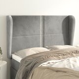  Uzglavlje s ušima svjetlosivo 147x23x118/128 cm baršunasto | shoptok.hr