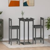 vidaXL Barska garnitura 3-delna siva trdna borovina | Shoptok.si