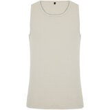 Trendyol Beige Men's Slim/Narrow Cut Corded Basic Sleeveless T-Shirt/Singlet cene