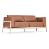 Gazzda Rjav usnjen kavč z masivno hrastovo konstrukcijo Fawn,180 cm | Shoptok.si