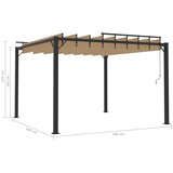  Sjenica s re&amp;scaron;etkastim krovom 3x3 m smeđe-siva tkanina/aluminij Slike