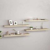 vidaXL Stenske police 4 kosi barva hrasta 90x23,5x3,8 cm MDF | Shoptok.si
