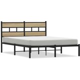 vidaXL Kovinski posteljni okvir brez vzmetnice sonoma hrast 160x200 cm | Shoptok.si
