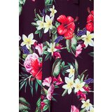 Numoco 245-3 Long dress with frill and cleavage - red flowers | shoptok.hr