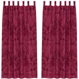 vidaXL Zavesa z zavesami 2 pcs vinsko rdeča 245 x 140 cm Žamet, (5000043689) | Shoptok.si