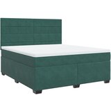 vidaXL Box spring postelja z vzmetnico temno zelena 180x200 cm žamet, (21305828) | Shoptok.si
