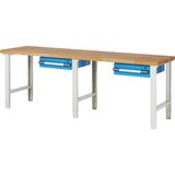 eurokraft pro delovna miza, modularni sistem serije 7, 2 viseča predala, šxg 2500 x 700 mm | Shoptok.si