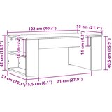  Stolić za kavu boja betona 102x55x42 cm konstruirano drvo | shoptok.hr