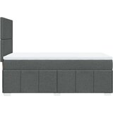 vidaXL Box spring postelja z vzmetnico temno siva 80x200 cm blago | Shoptok.si