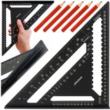  Velik alu. mizarski kotnik 300x300x450mm črn in svinčniki | Shoptok.si