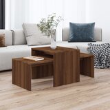 vidaXL Komplet klubskih mizic rjavi hrast 100x48x40 cm konstruiran les Cene