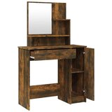 vidaXL Toaletna mizica z ogledalom dimljeni hrast 86,5x35x136 cm | Shoptok.si