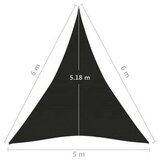 Jedro za zaštitu od sunca 160 g/m² crno 5 x 6 x 6 m HDPE | shoptok.hr