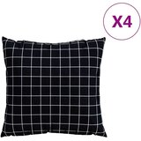  Razprševne blazine 4 pcs Črno karo 50 x 50 cm Poliester, (5000202520) | Shoptok.si