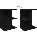 vidaXL Nočna omarica 2 kosa črna hrast 46,5x29x61 cm inženirski les | Shoptok.si