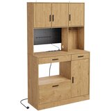 SoBuy Kuhinjska omarica Svetli Hrast 100x40x170cm FSB98-L-E-N, (5000345764) Cene