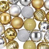  Set božićnih kuglica 50 kom. Srebrna i zlatna 8 cm Polistiren | shoptok.hr