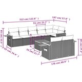  Vrtna sedežna garnitura 9-delna z blazinami črn poli ratan, (21093934) | Shoptok.si