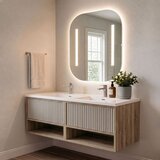 Skye_Decor Set kupatilskog ormarića sa umivaonikom i ogledalom, 2 dela, Bež Cene