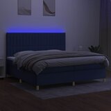  box spring s madracem LED plavi 200x200 cm od tkanine | shoptok.hr