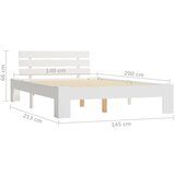  Posteljni okvir bel iz trdne borovine 140x200 cm, (20606437) | Shoptok.si