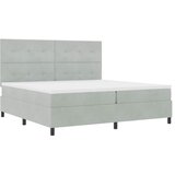  LED Box Spring Krevet Svijetlo siva 200 x 200 cm Baršun Svjetlosiva | Shoptok.si